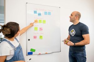AI PoC 8 hét alatt: csapat whiteboard előtt tervez