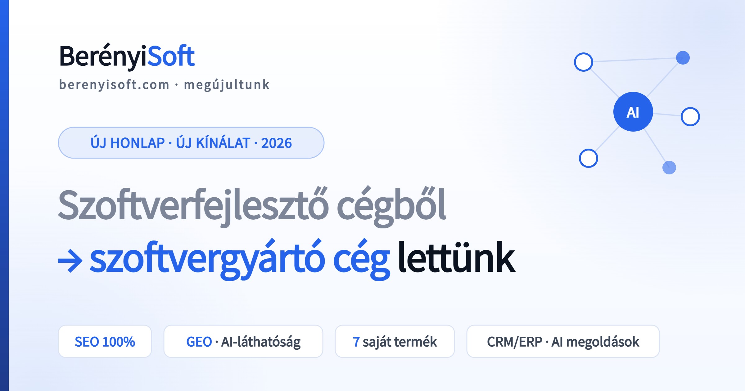 Megújult a berenyisoft.com – szoftverfejlesztő cégből szoftvergyártó cég lettünk (BerényiSoft Kft.)