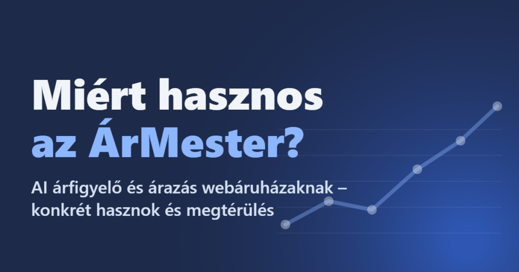 ÁrMester AI árfigyelő webáruházaknak – emelkedő árrés grafikon